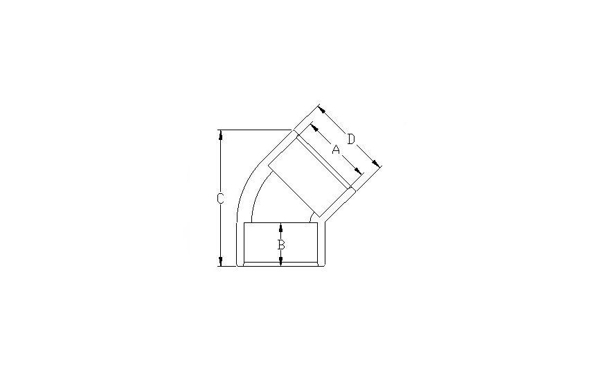 Угольник 45° ПВХ под клей Hidroten (Испания)