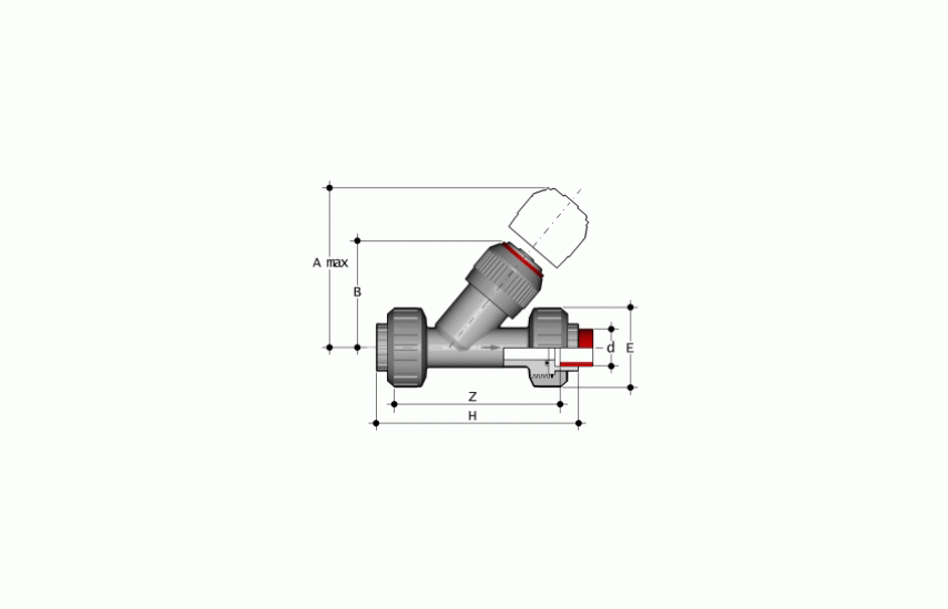 Обратный клапан с муфтовым окончанием PP-H 100 PN10 d 20-90 мм (VRUIM/VRIM)