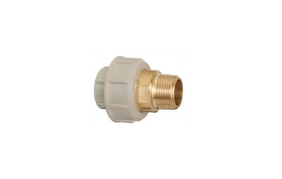 Разборная муфта с наружной резьбой (латунь) PP-H 100 PN10 (BIROM)